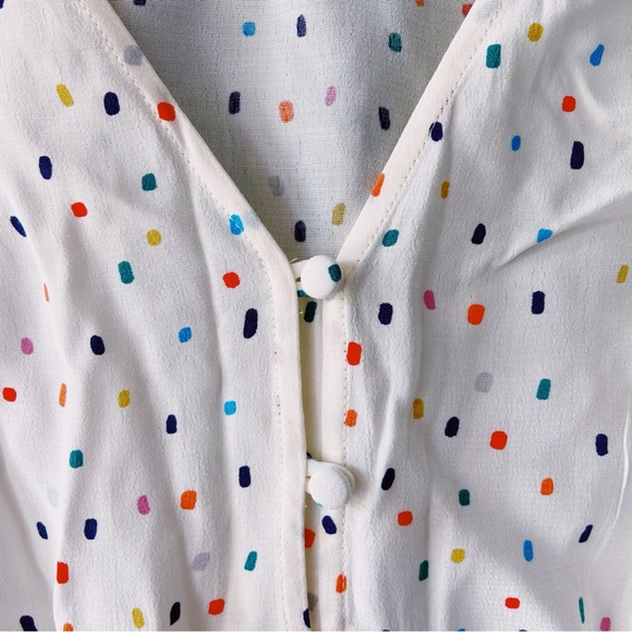 Topshop Sprinkle Polka Dot Print Multicolour Blouse - Picture 6 of 6